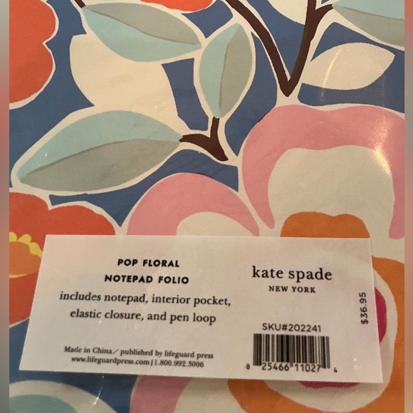 Kate spade notepad + Kate candy stripe pencil pouch / multi use zippered case - Picture 7 of 13